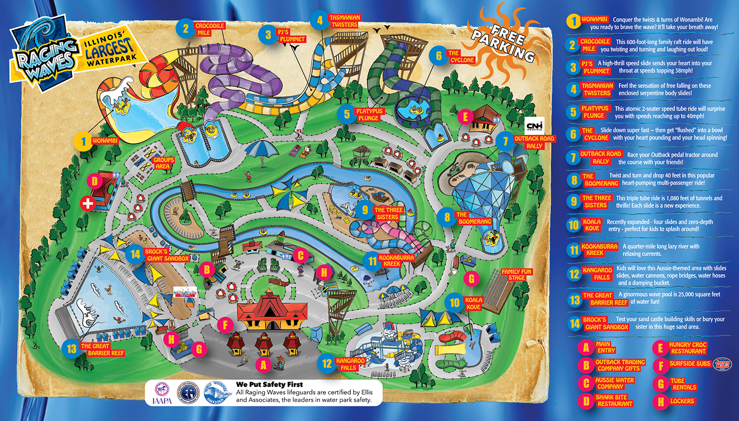 Raging Waves Park Map