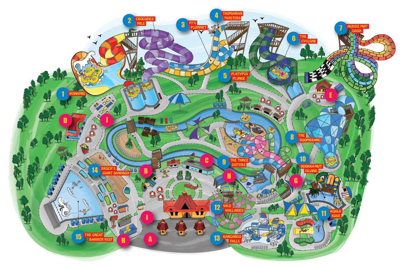 Raging Waves Park Map