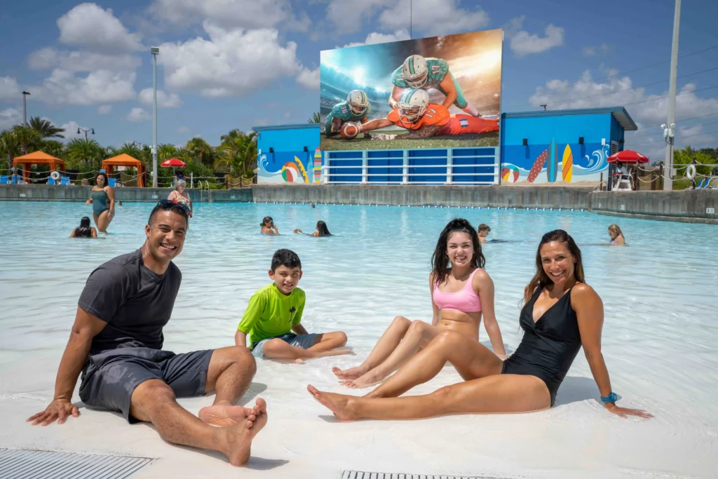 Wave Pool LED Screen in daylight